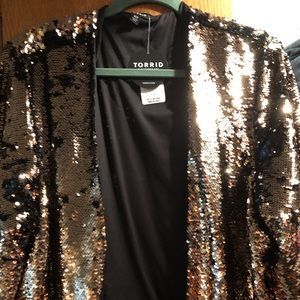 Torrid rose gold sequin jacket/shrug